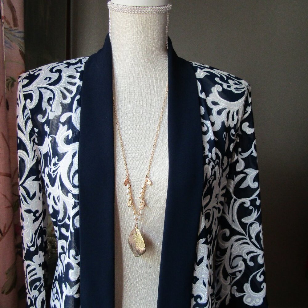 Bancroft Leaf & pearl Long Necklace